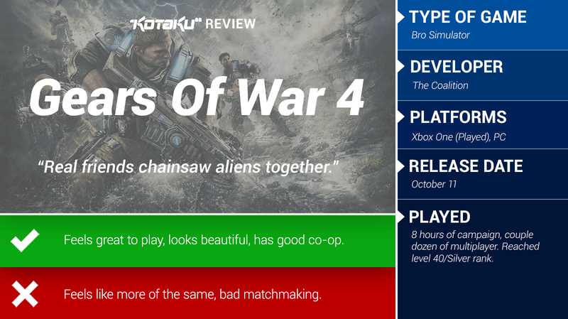 Illustration for article titled Gears of War 4: The Kotaku Review